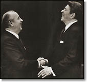 President Reagan and Gorbachev Shaking hands